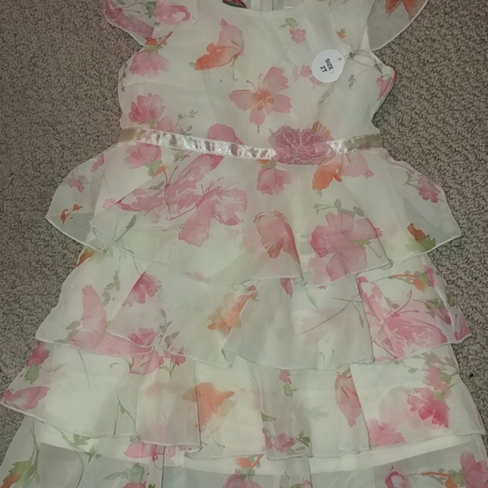 NWT Girls Floral Tiered Dress 2t